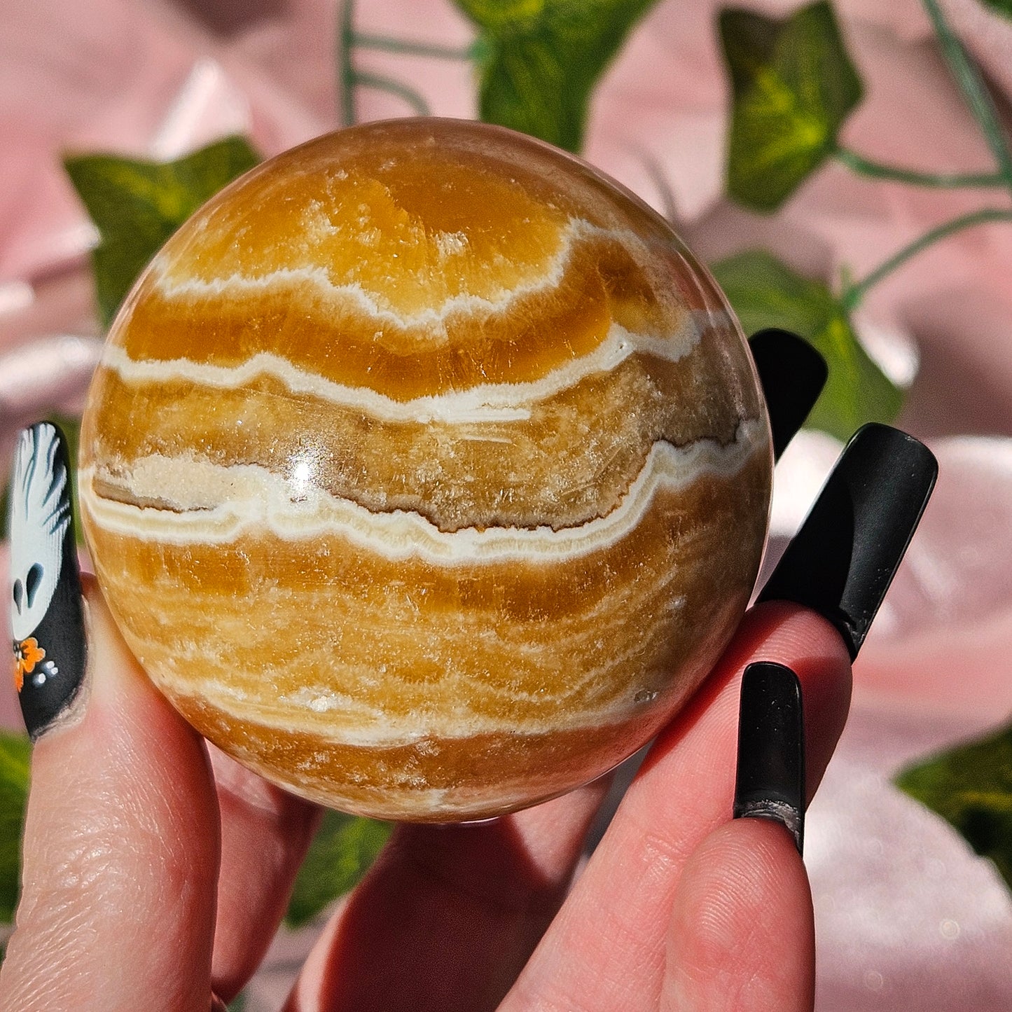 Orange calcite sphere