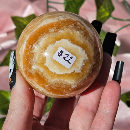 Orange calcite sphere