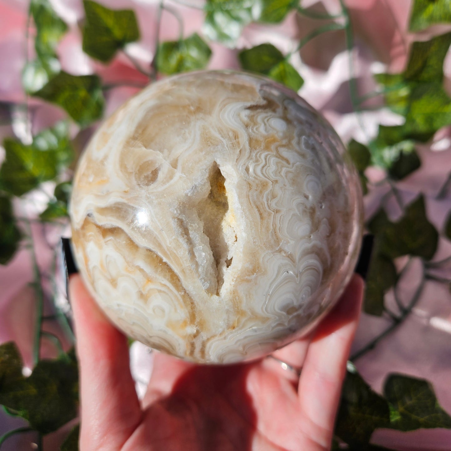 Chocolate calcite sphere