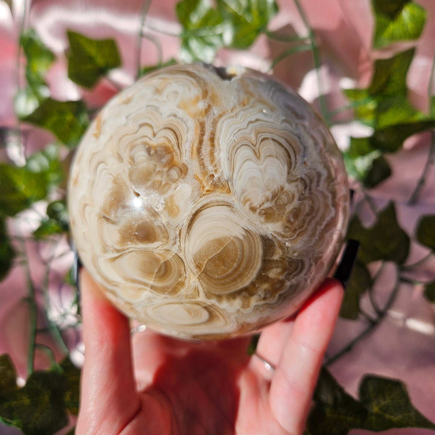 Chocolate calcite sphere