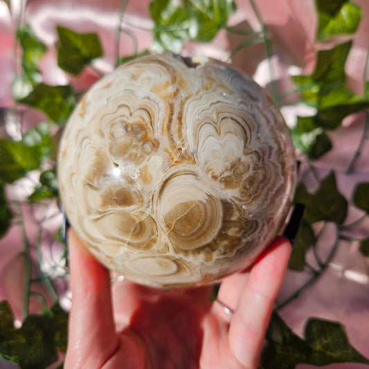 Chocolate calcite sphere