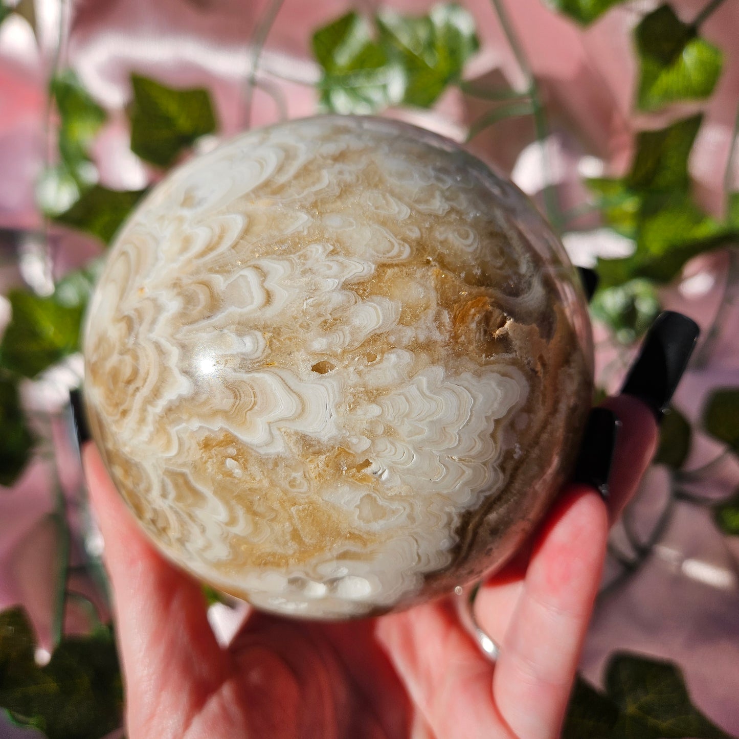 Chocolate calcite sphere