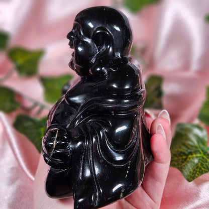 Gold sheen obsidian buddah