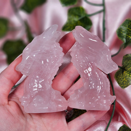 Rose quartz dragon