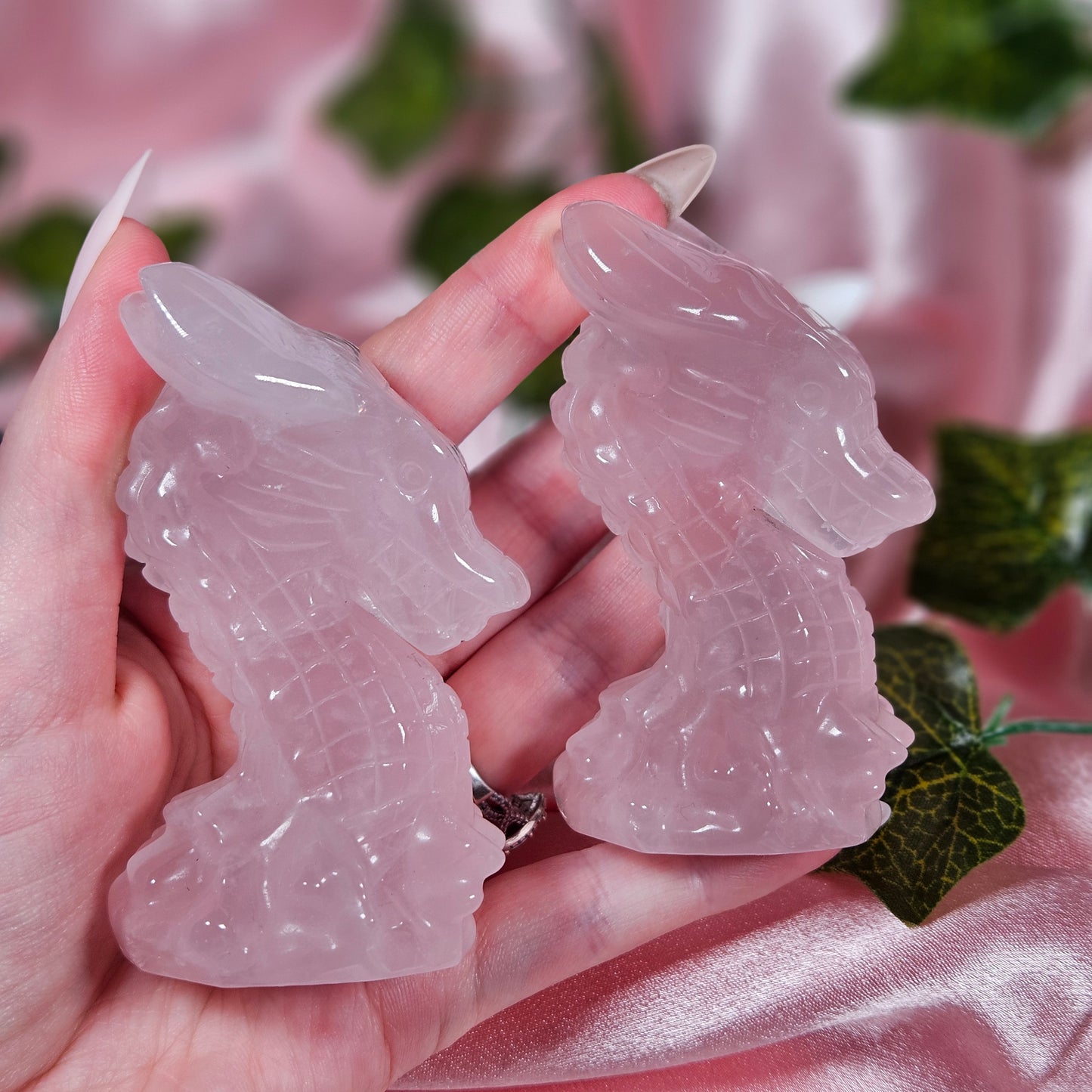 Rose quartz dragon