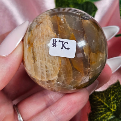 Peach moonstone sphere