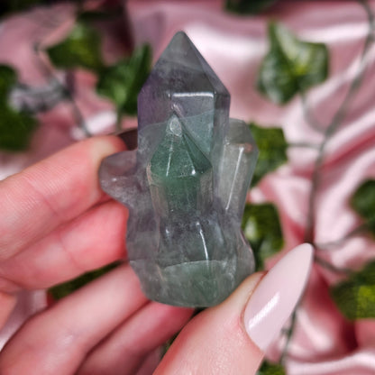 Fluorite crystal cluster carving
