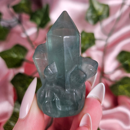 Fluorite crystal cluster carving