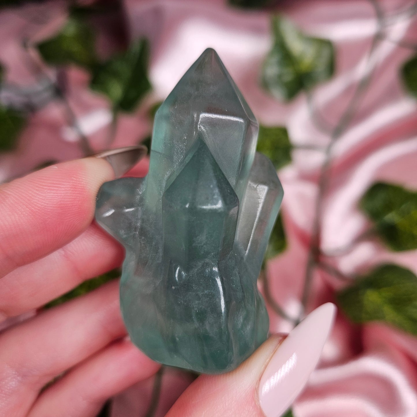 Fluorite crystal cluster carving