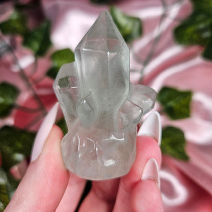Fluorite crystal cluster carving