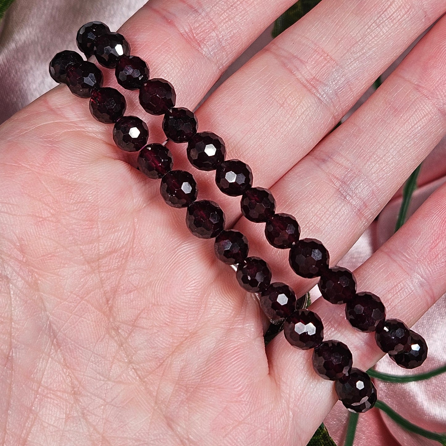 Faceted garnet bracelet