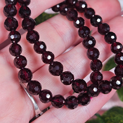 Faceted garnet bracelet