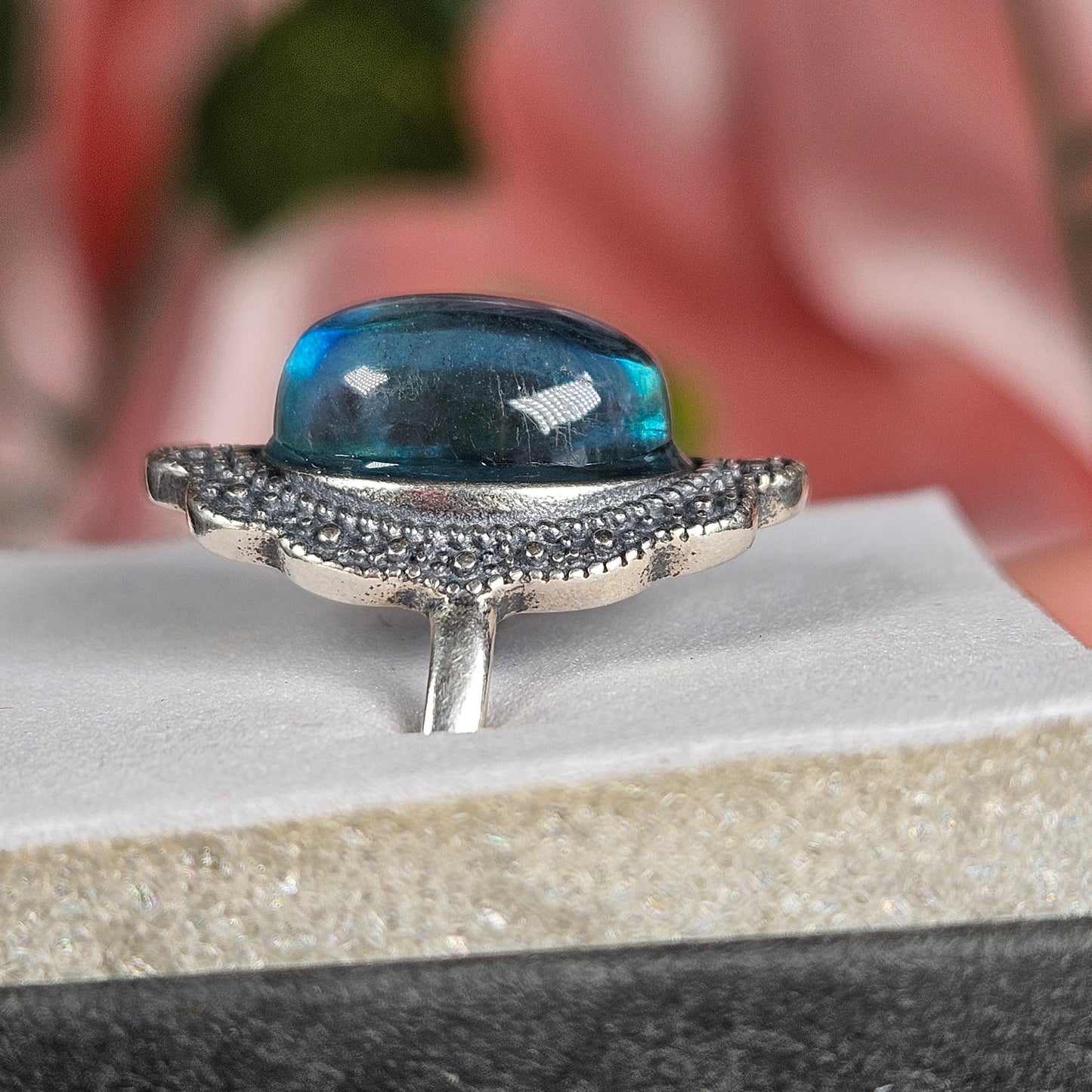 Adjustable S925 fluorite ring