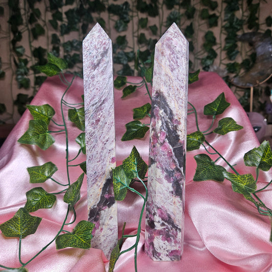 Pink tourmaline tower