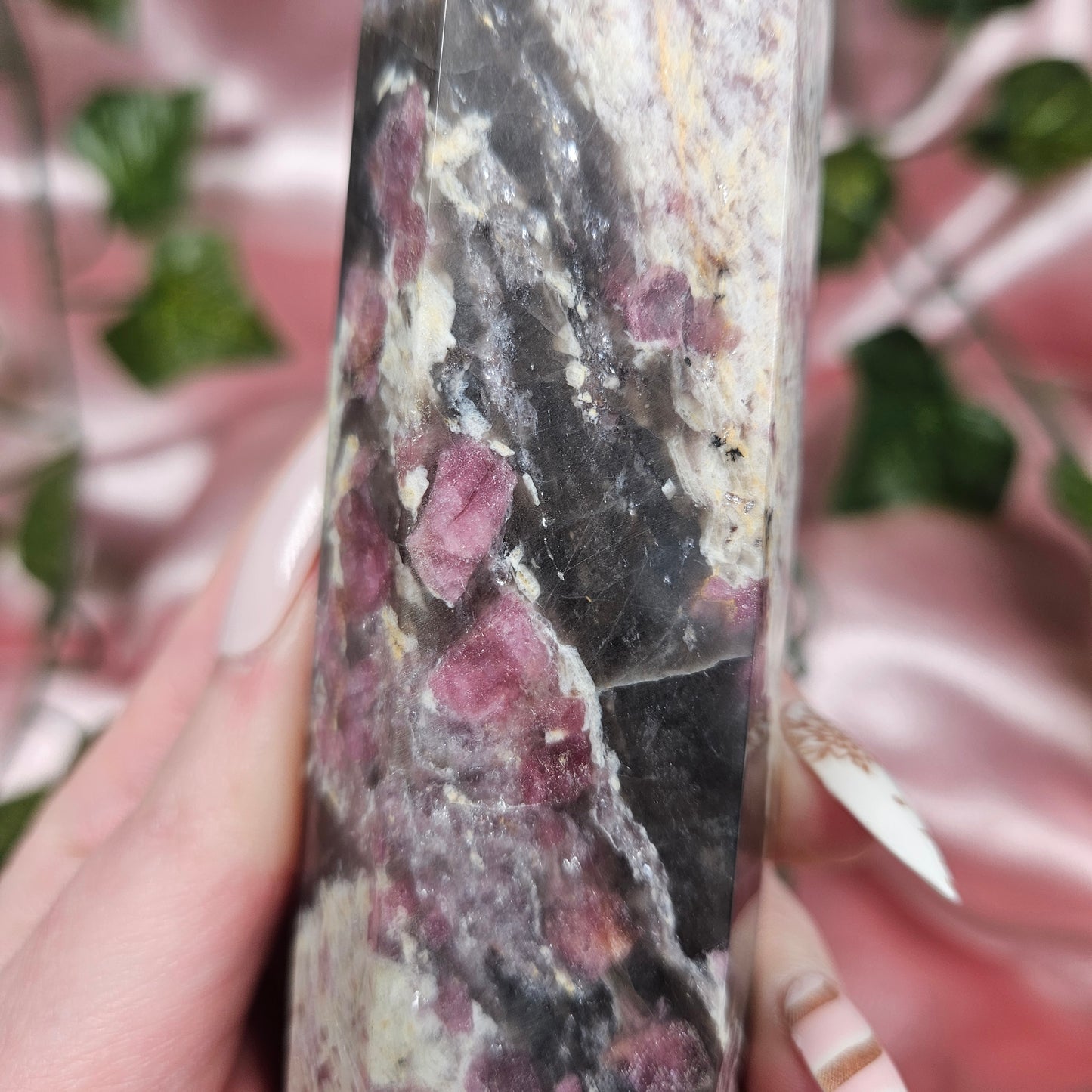 Pink tourmaline tower