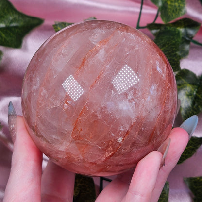 Fire quartz sphere