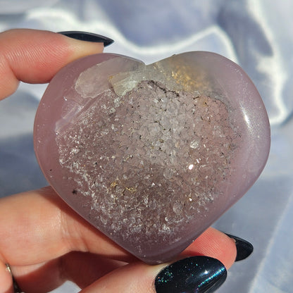 Druzy agate heart