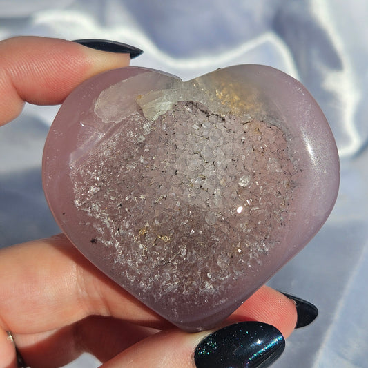 Druzy agate heart