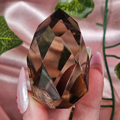 Smokey quartz faceted teardrop
