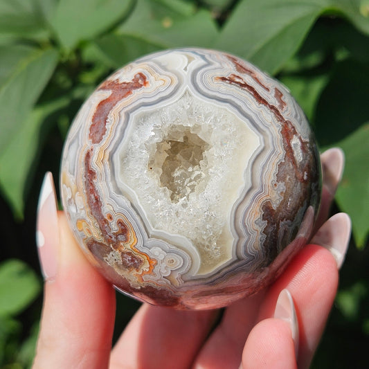 Druzy Mexican lace agate sphere