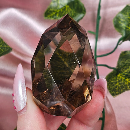 Smokey quartz faceted teardrop
