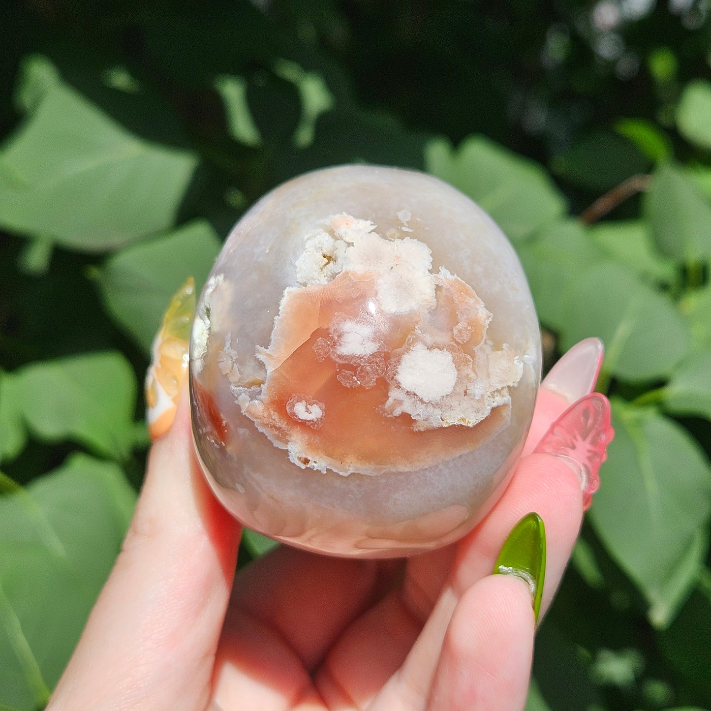 Flower agate skull