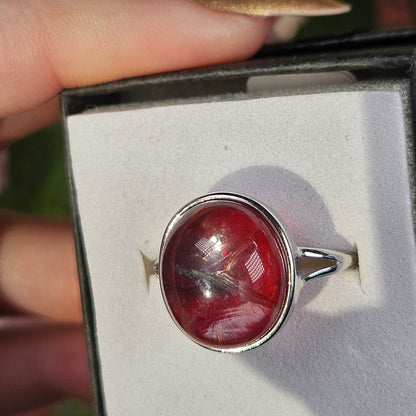 Adjustable S925 high quality fire quartz ring