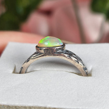 Adjustable S925 opal ring