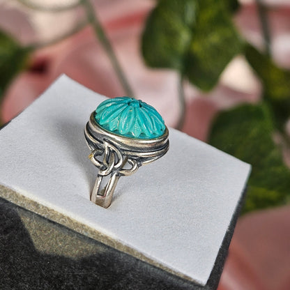Adjustable S925 turquoise ring