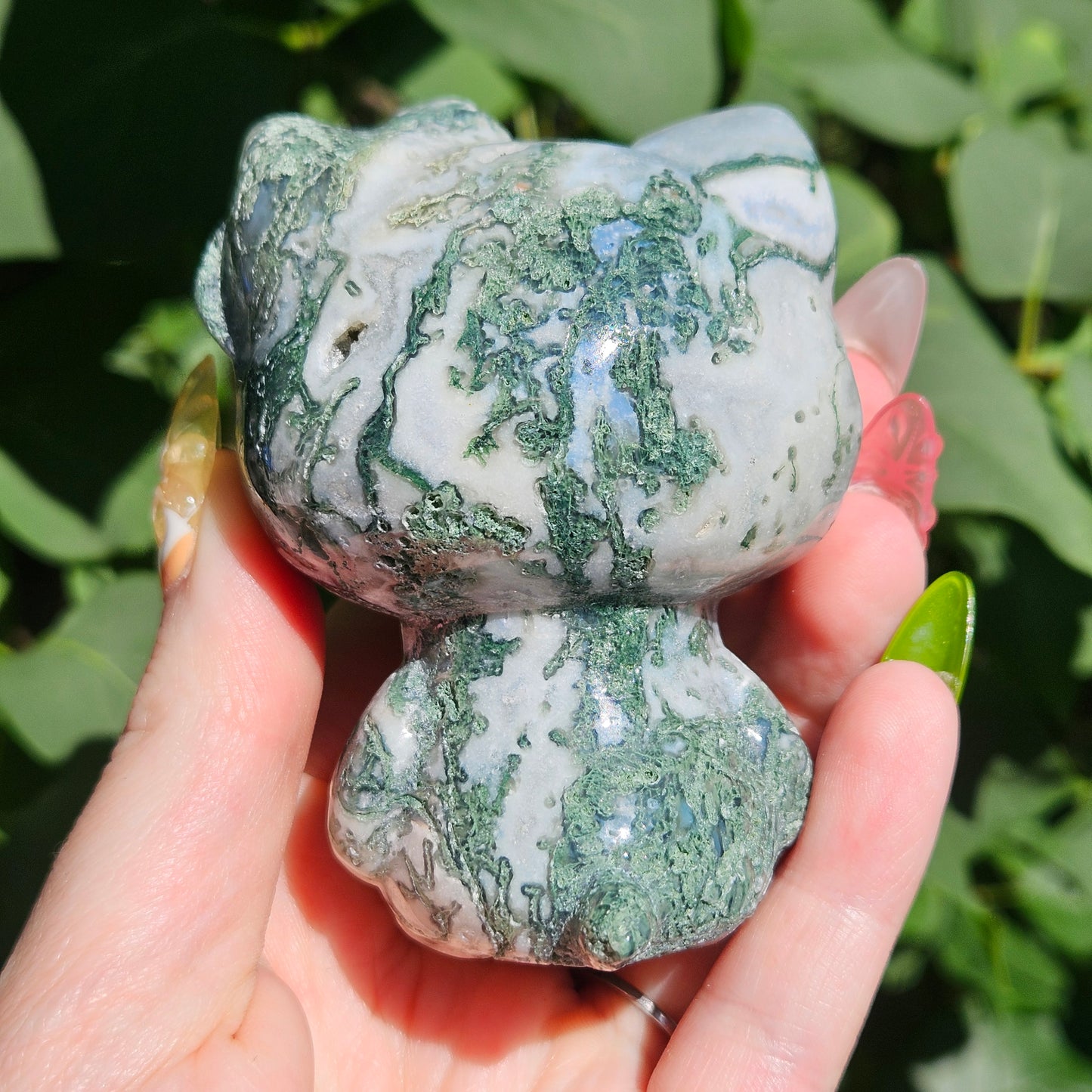 Moss  agate hello kitty