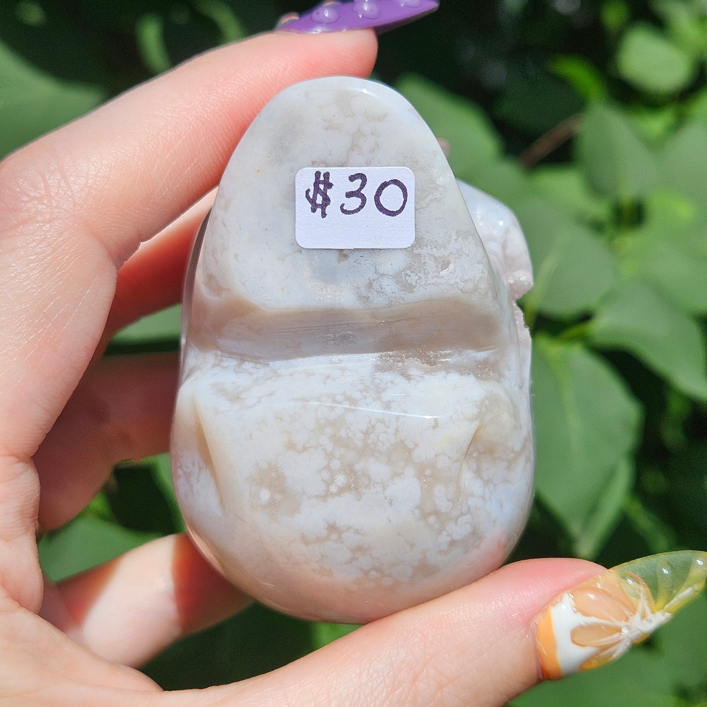 Flower agate skull