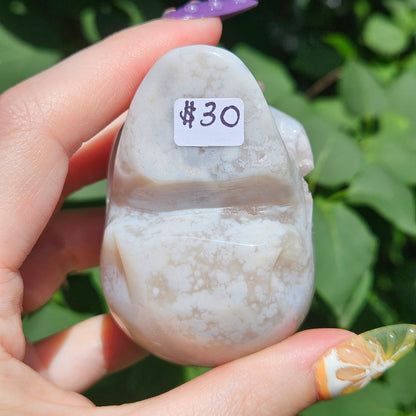 Flower agate skull