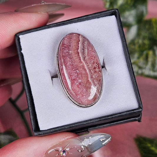 Rhodochrosite ring size 6.5