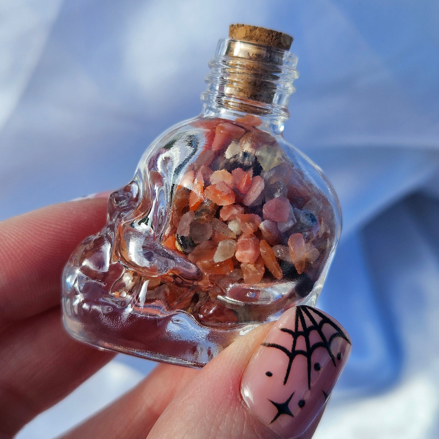 Crystal chip wish  skull jars