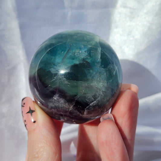 Blue fluorite sphere