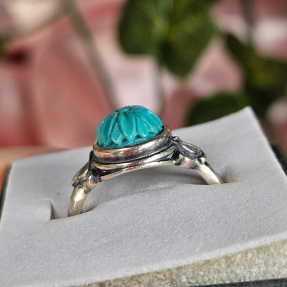 Adjustable S925 turquoise ring