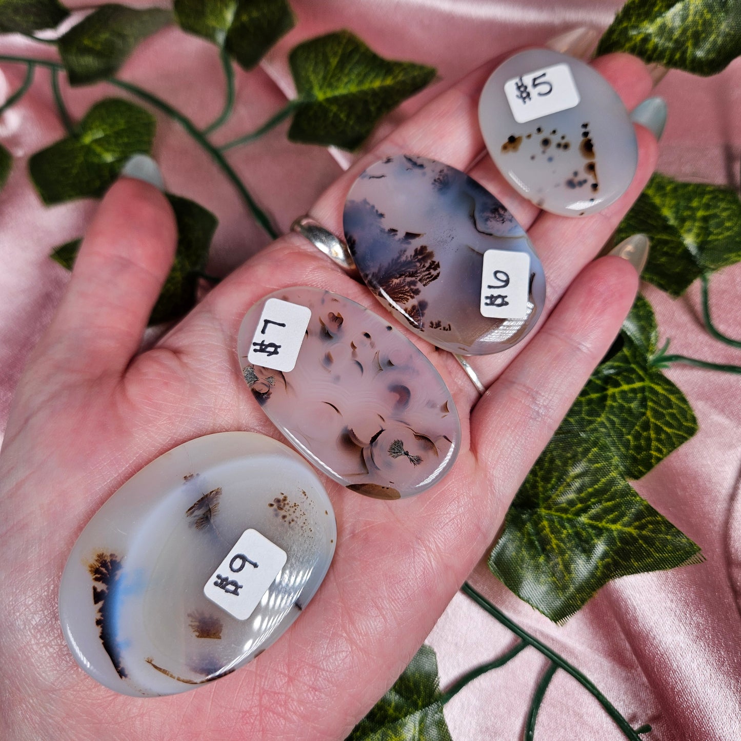 Dendritic agate flat stone/ cabochon