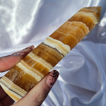 Orange calcite tower