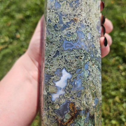 XXL Moss agate tower