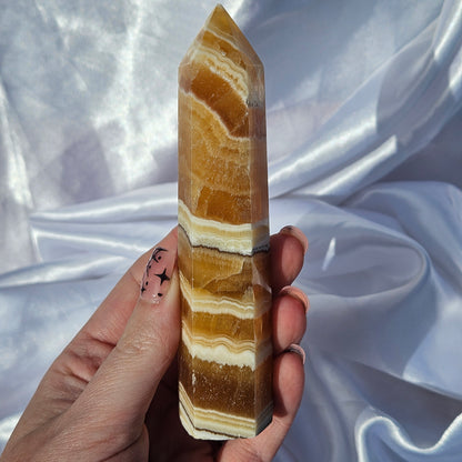 Orange calcite tower