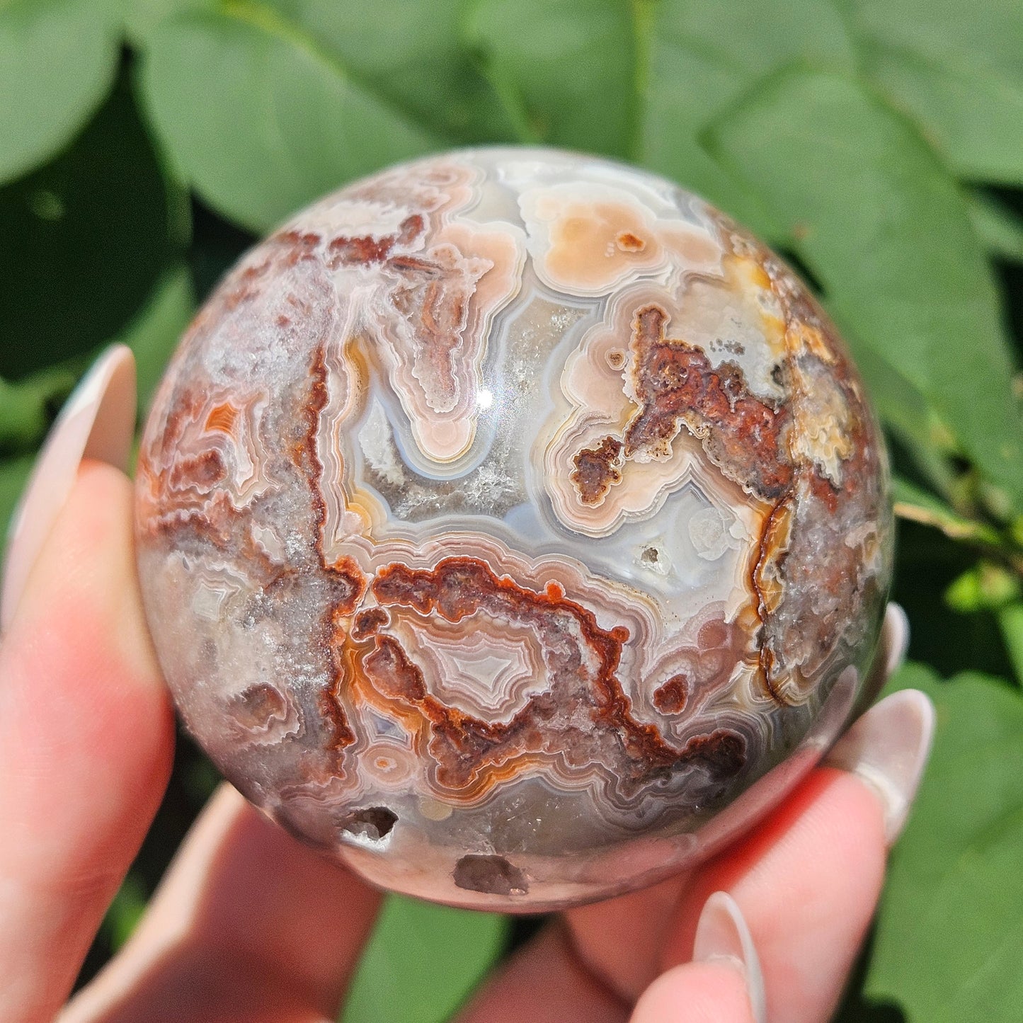 Druzy Mexican lace agate sphere