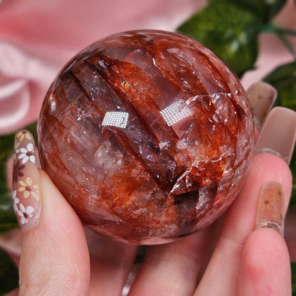 Fire quartz sphere