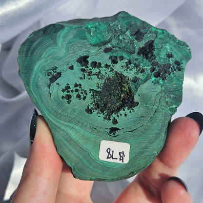 Half polish malachite slab