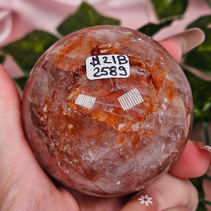 Fire quartz sphere