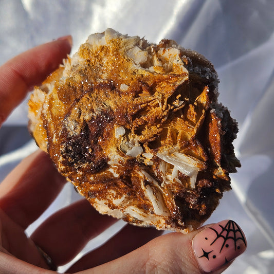 Vanadinite and stillbite specimen