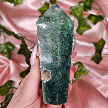 Moss agate cupcake tower