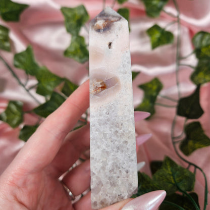 Druzy pink amethyst tower