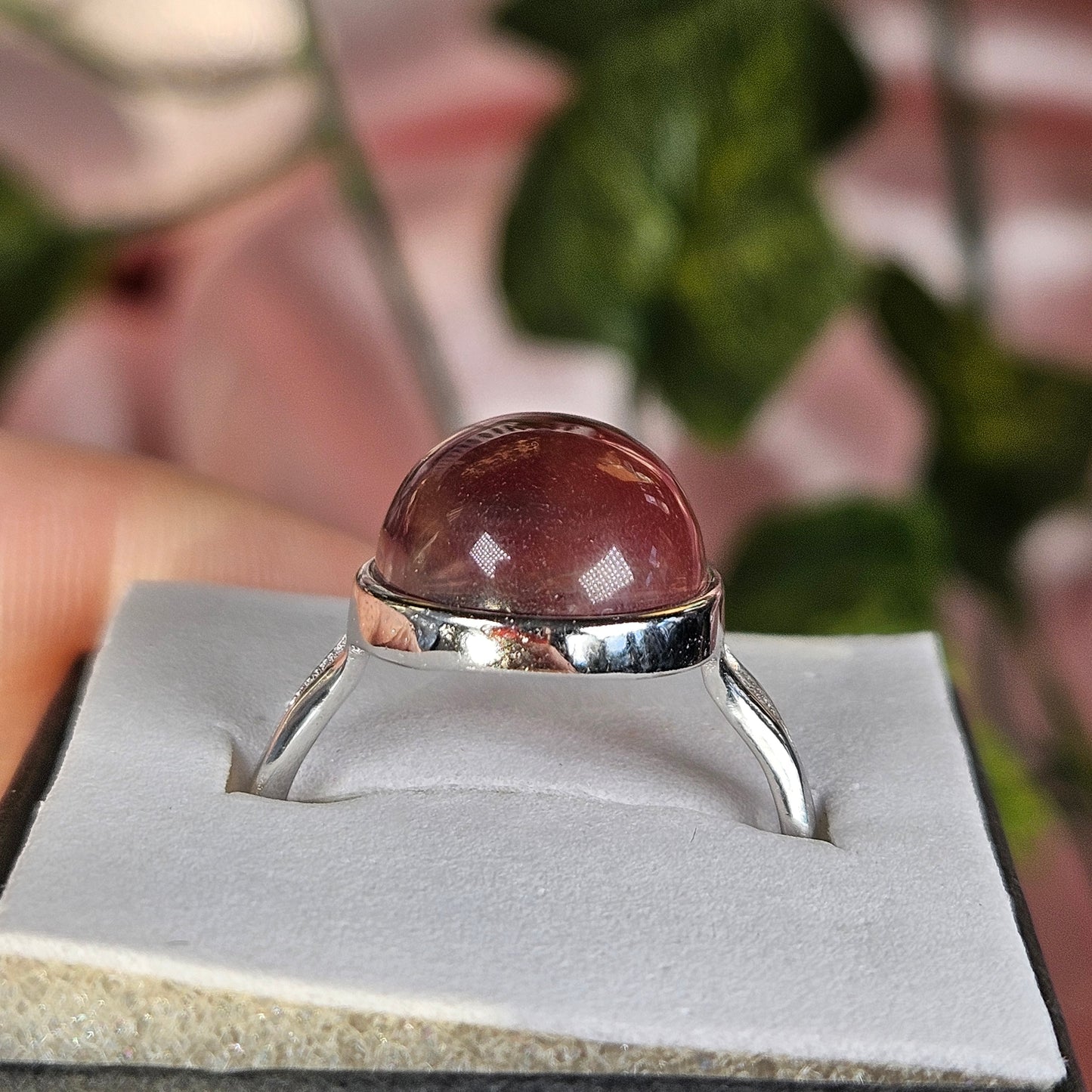 Adjustable S925 high quality fire quartz ring