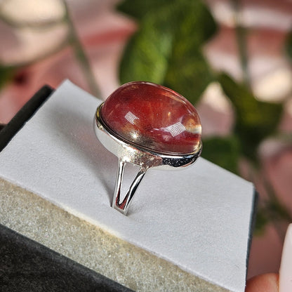 Adjustable S925 high quality fire quartz ring