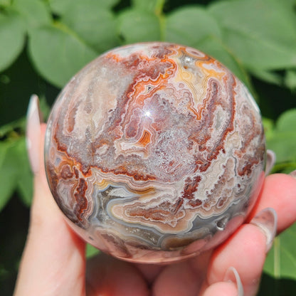 Druzy Mexican lace agate sphere